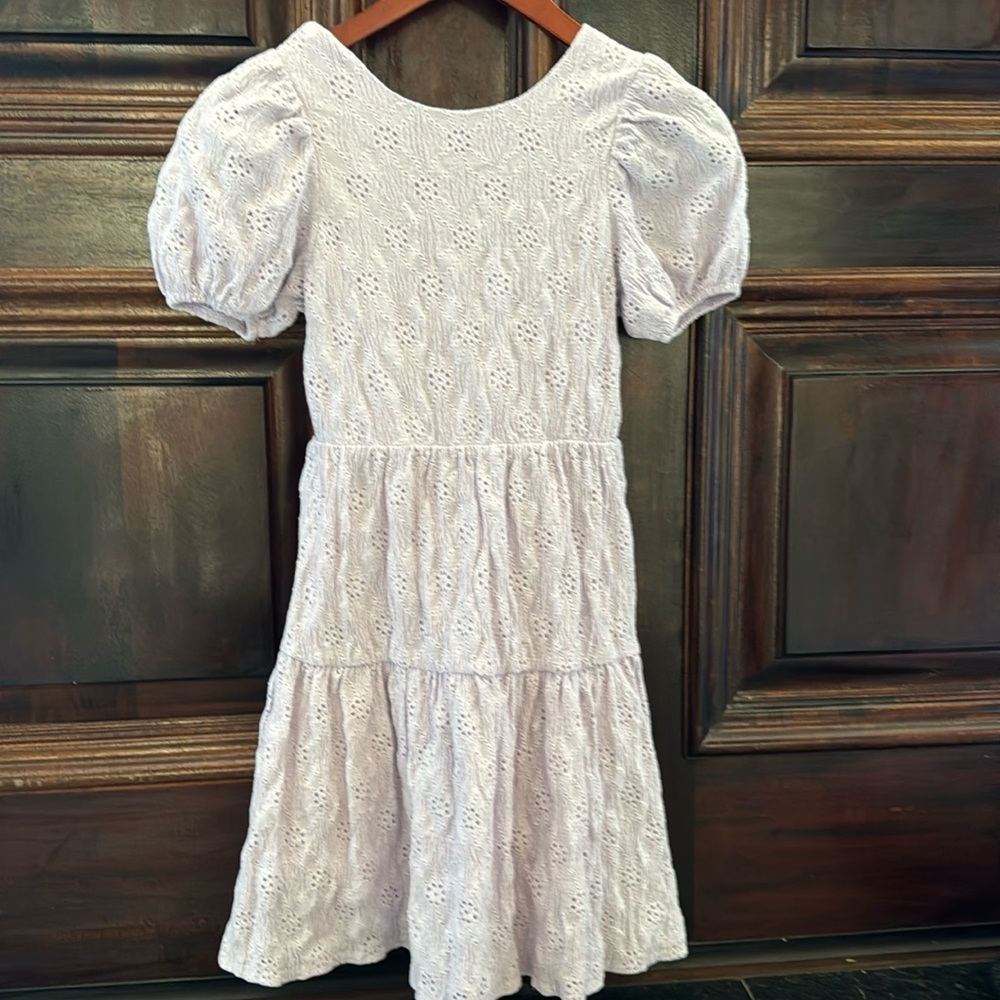 Used 1 time Zara size 11 /12 cotton dress lavender w sleeves